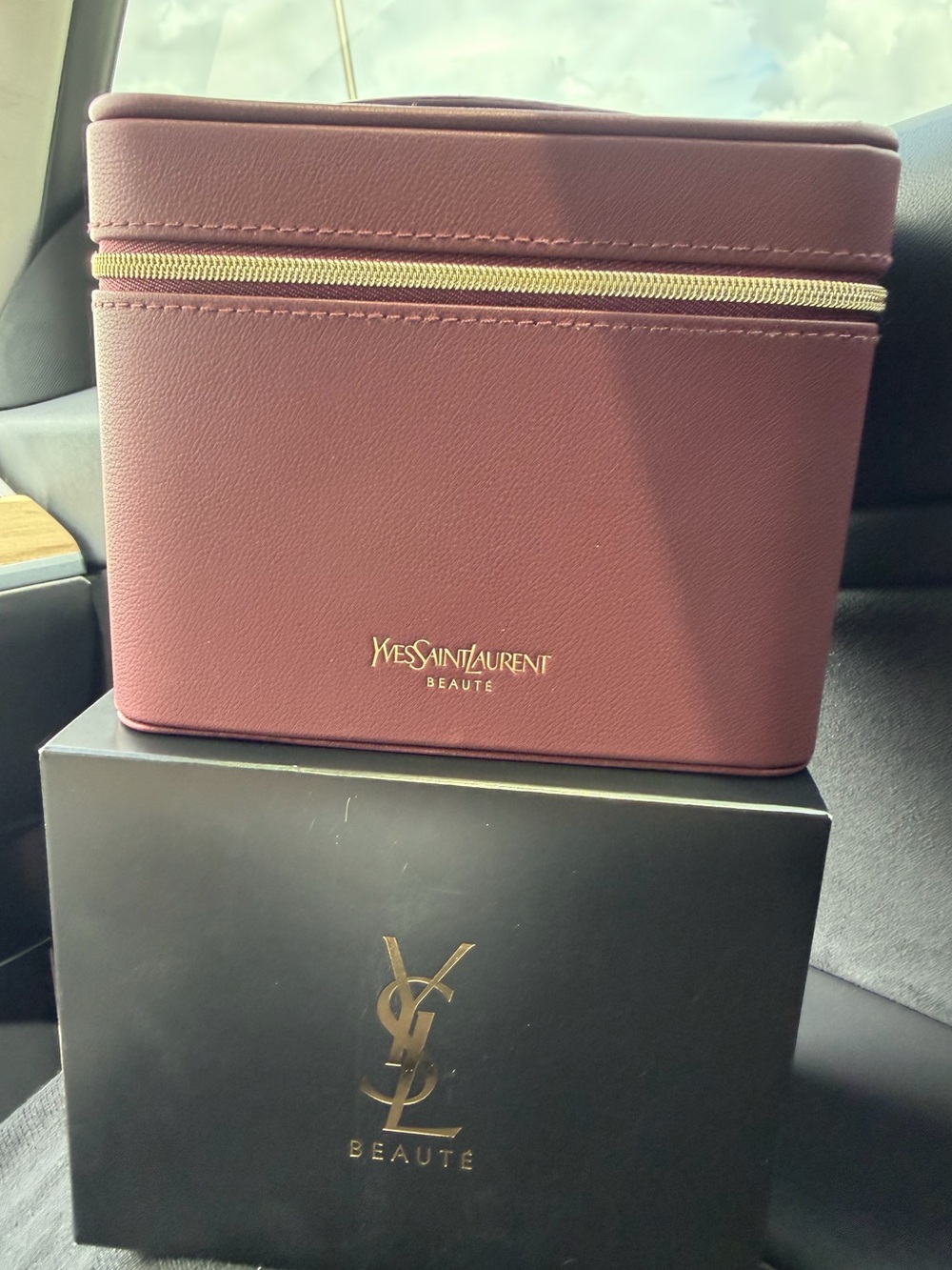 YSL Vanity Burgundy Makeup Case